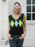 'Leocadia' Diamond Print Sleeveless Knit Sweater - Celes Fashion